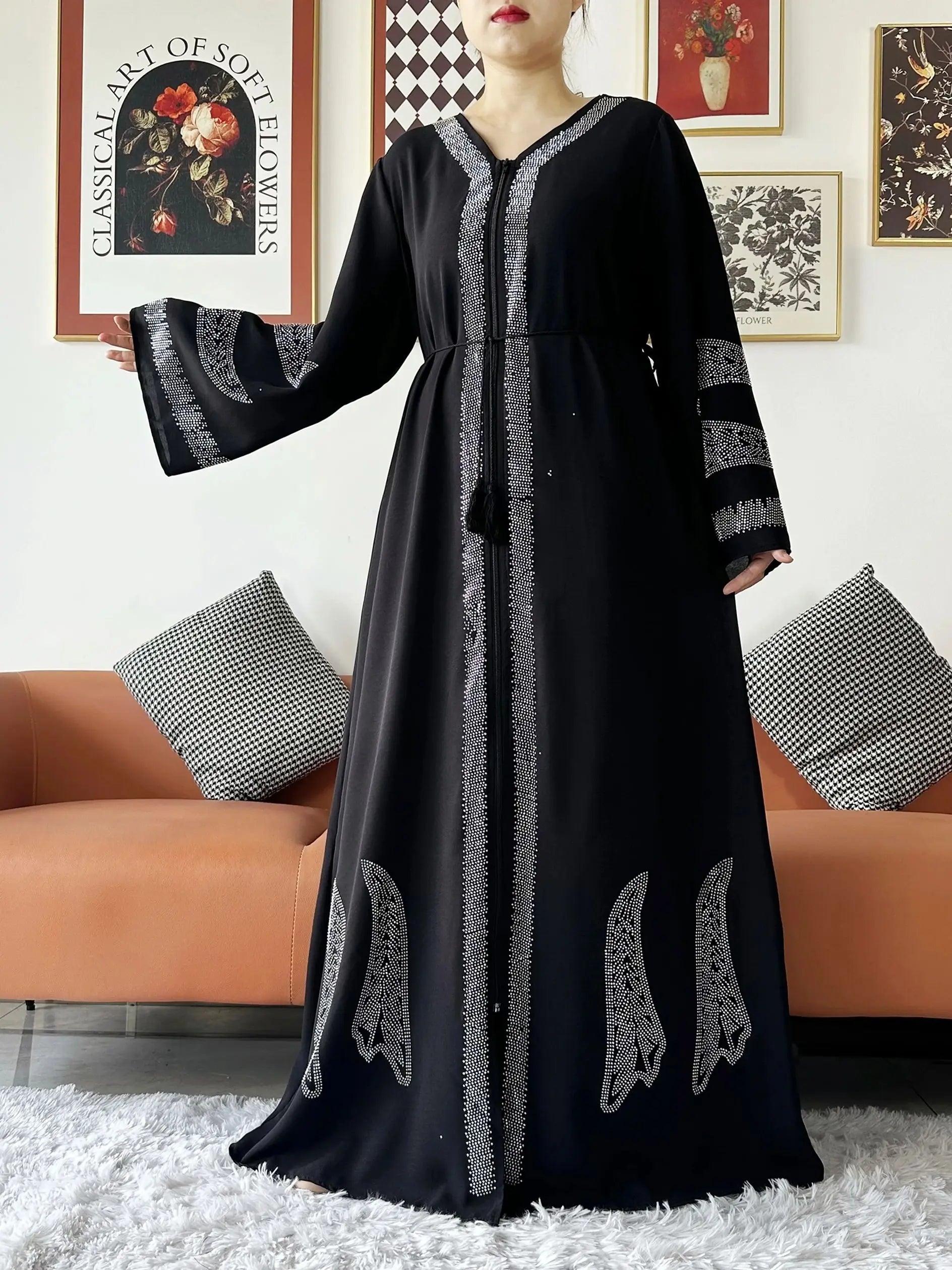 Elegant Chiffon Open Abaya