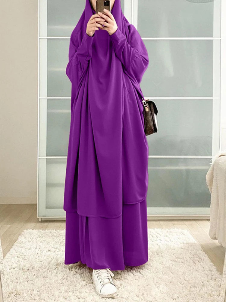 2-Piece Long Khimar Prayer Set