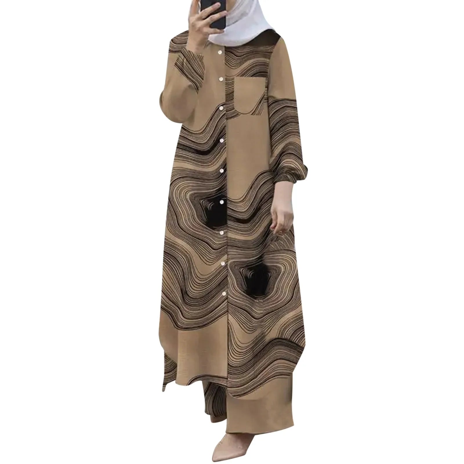 Modest Button-Up Abaya Set