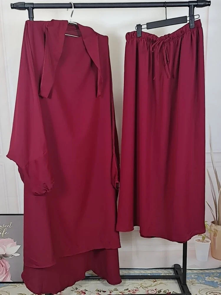 2-Piece Long Khimar Prayer Set