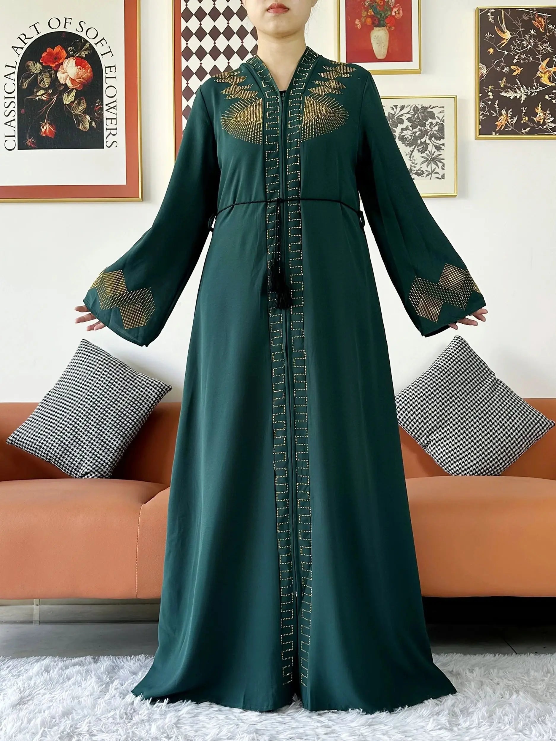 Elegant Chiffon Open Abaya