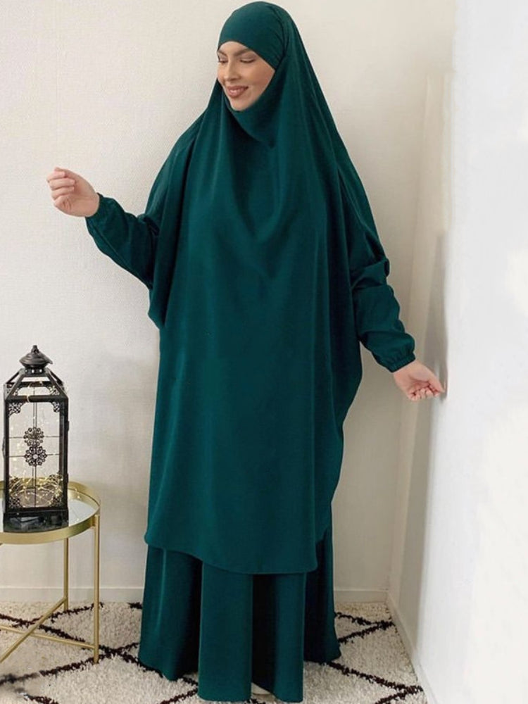 2-Piece Long Khimar Prayer Set