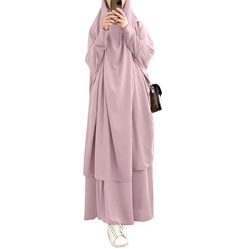 2-Piece Long Khimar Prayer Set