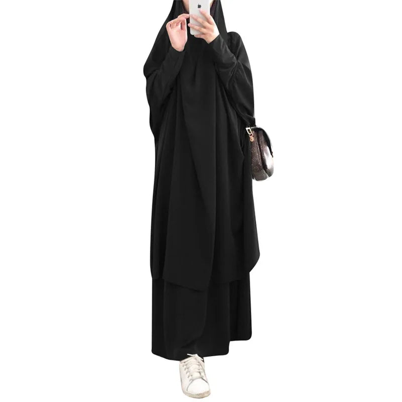 2-Piece Long Khimar Prayer Set