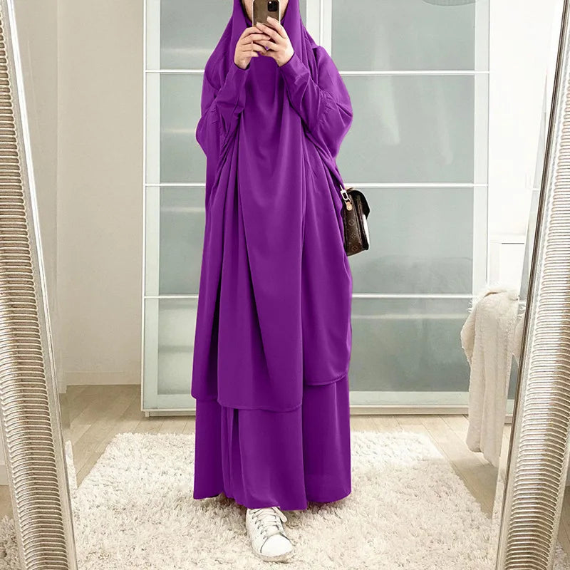 2-Piece Long Khimar Prayer Set
