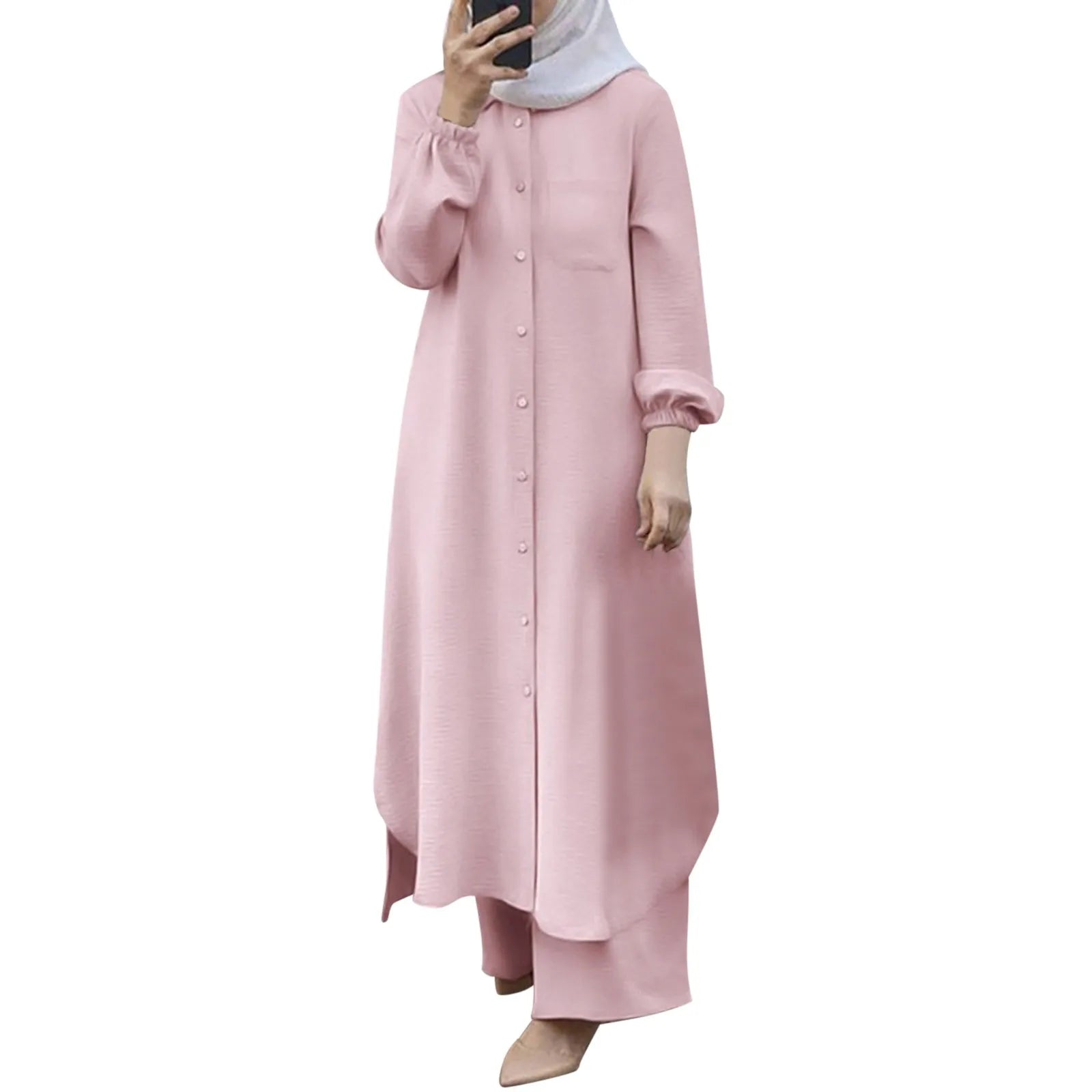 Modest Button-Up Abaya Set