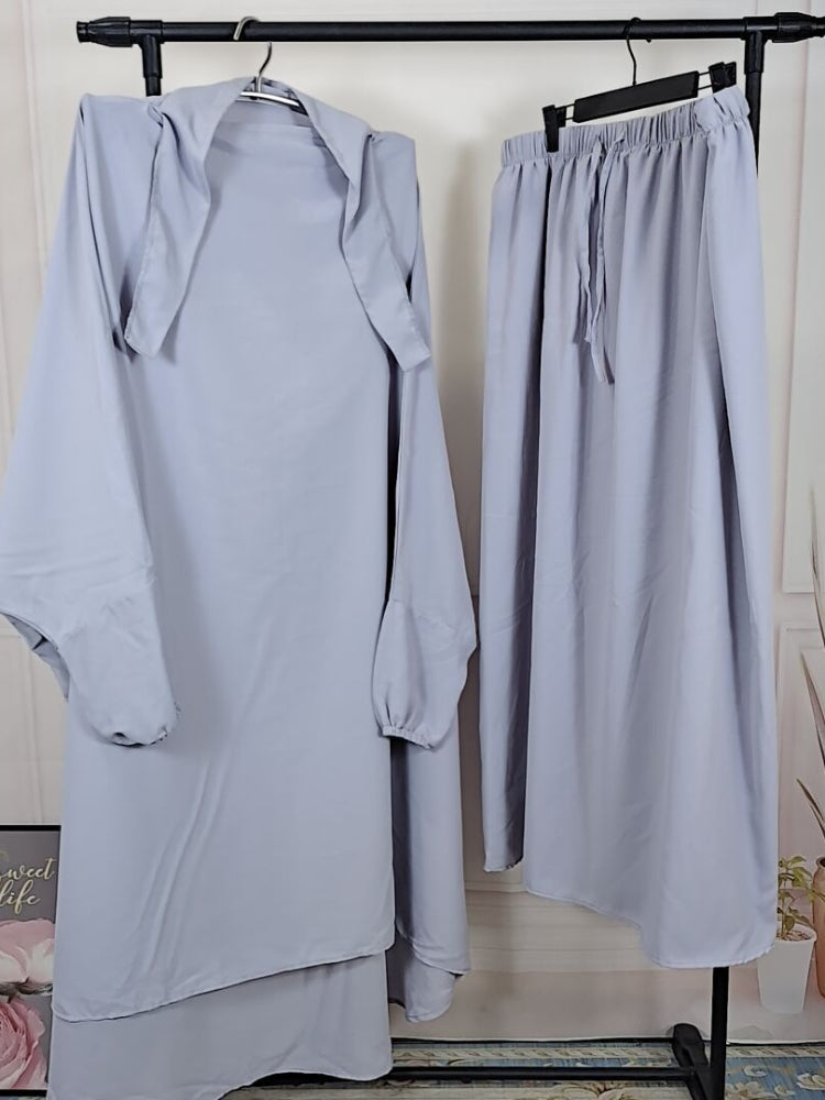2-Piece Long Khimar Prayer Set