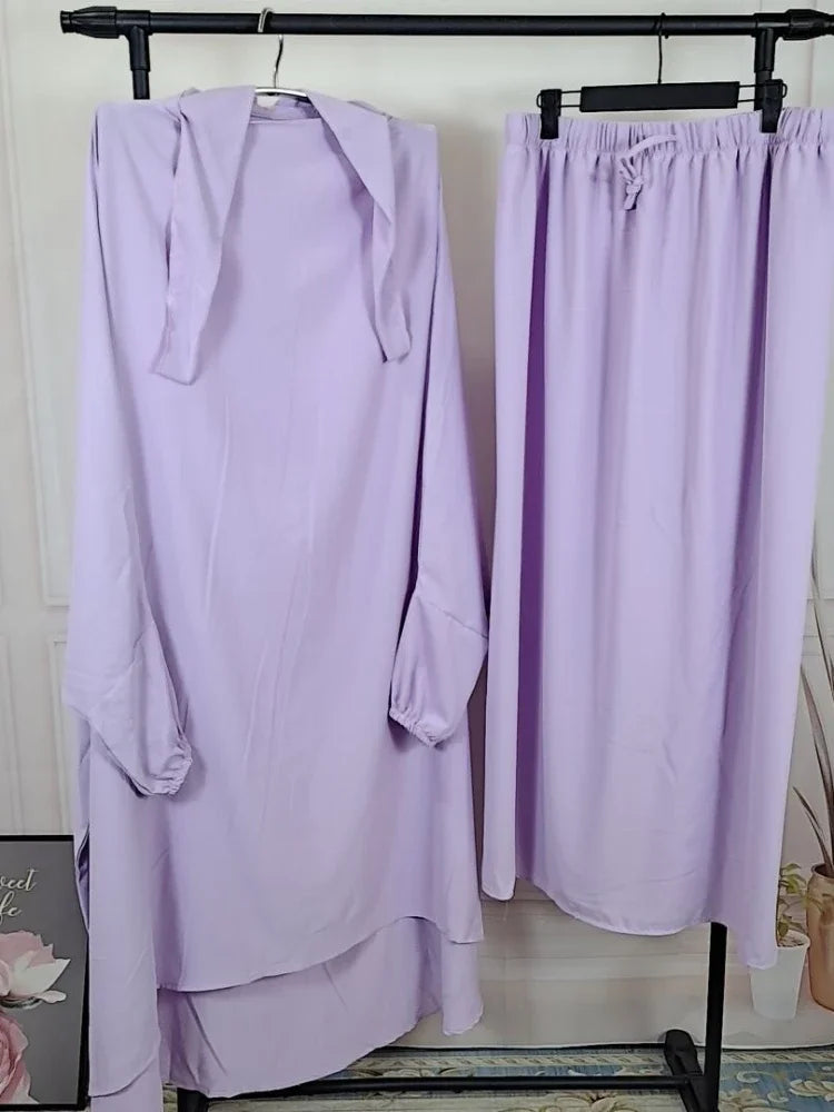 2-Piece Long Khimar Prayer Set