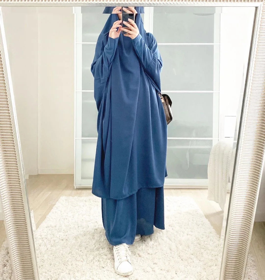 2-Piece Long Khimar Prayer Set