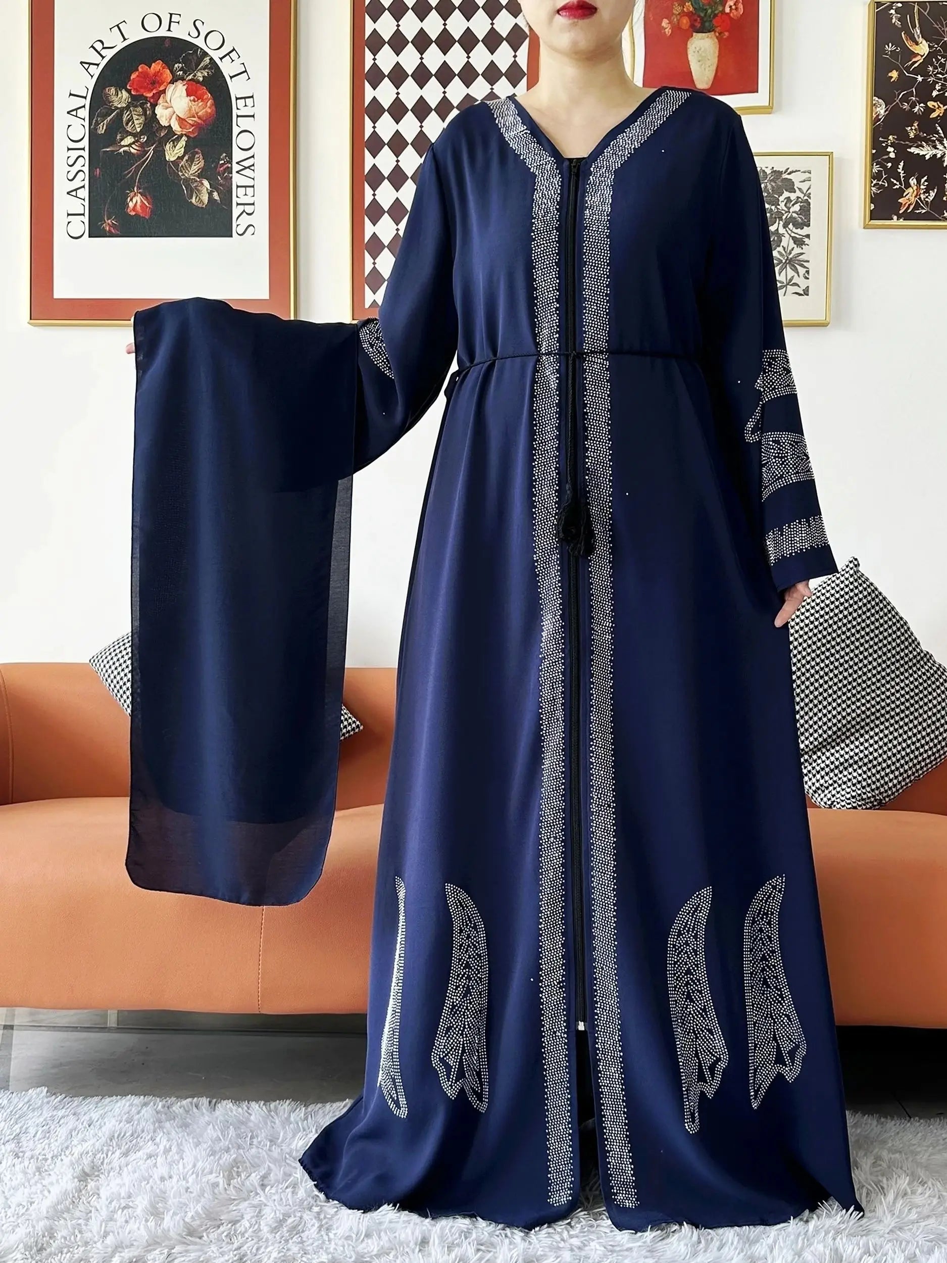 Elegant Chiffon Open Abaya