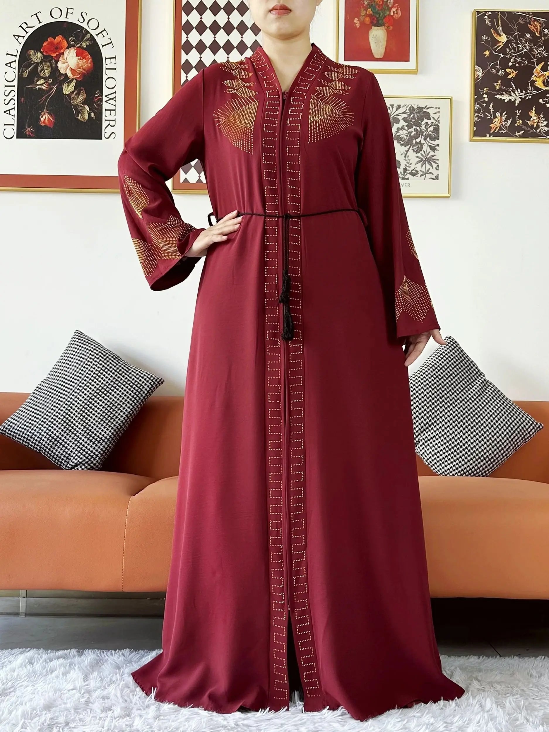 Elegant Chiffon Open Abaya