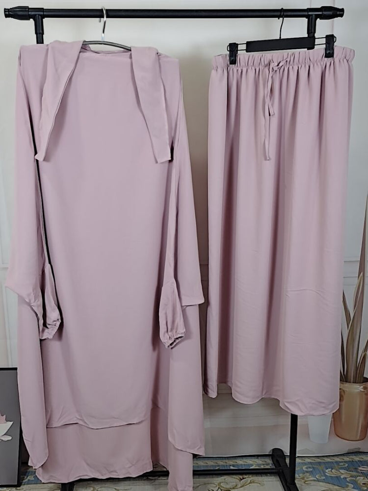 2-Piece Long Khimar Prayer Set