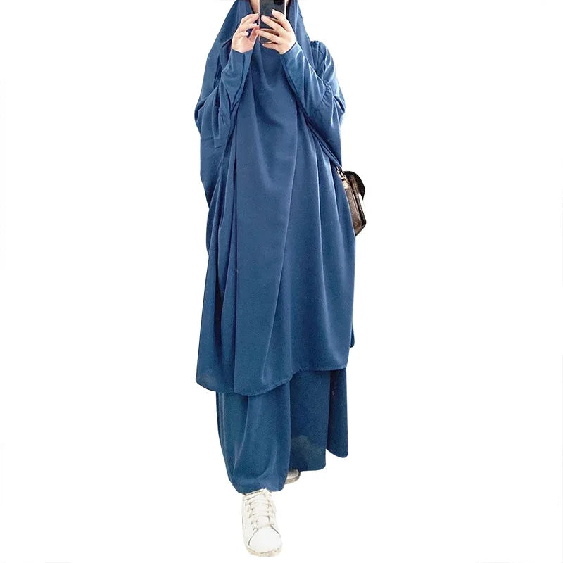 2-Piece Long Khimar Prayer Set