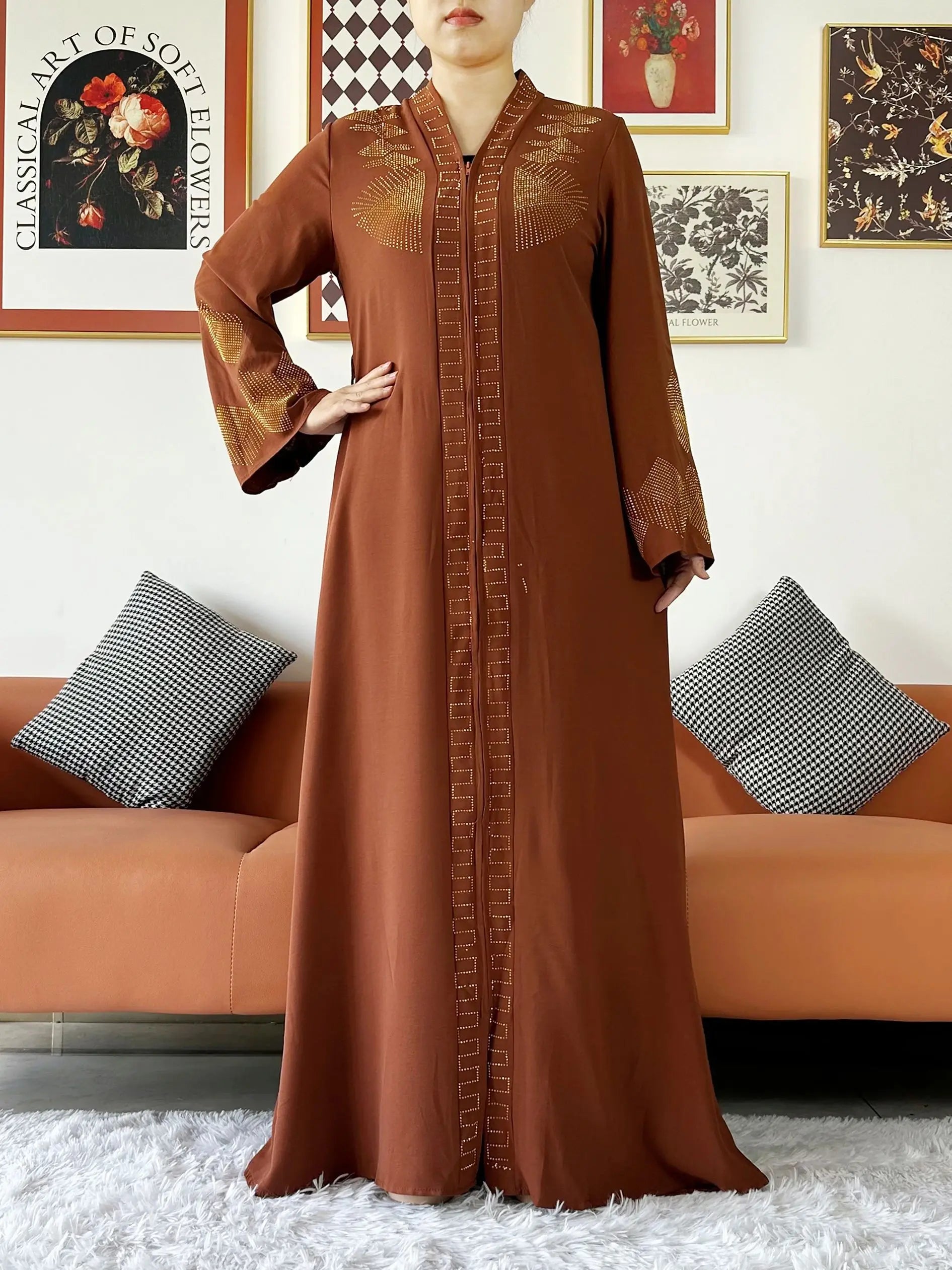 Elegant Chiffon Open Abaya