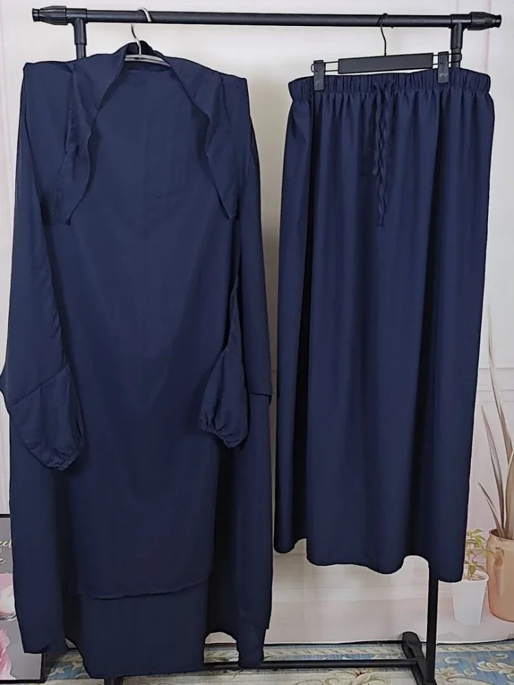 2-Piece Long Khimar Prayer Set